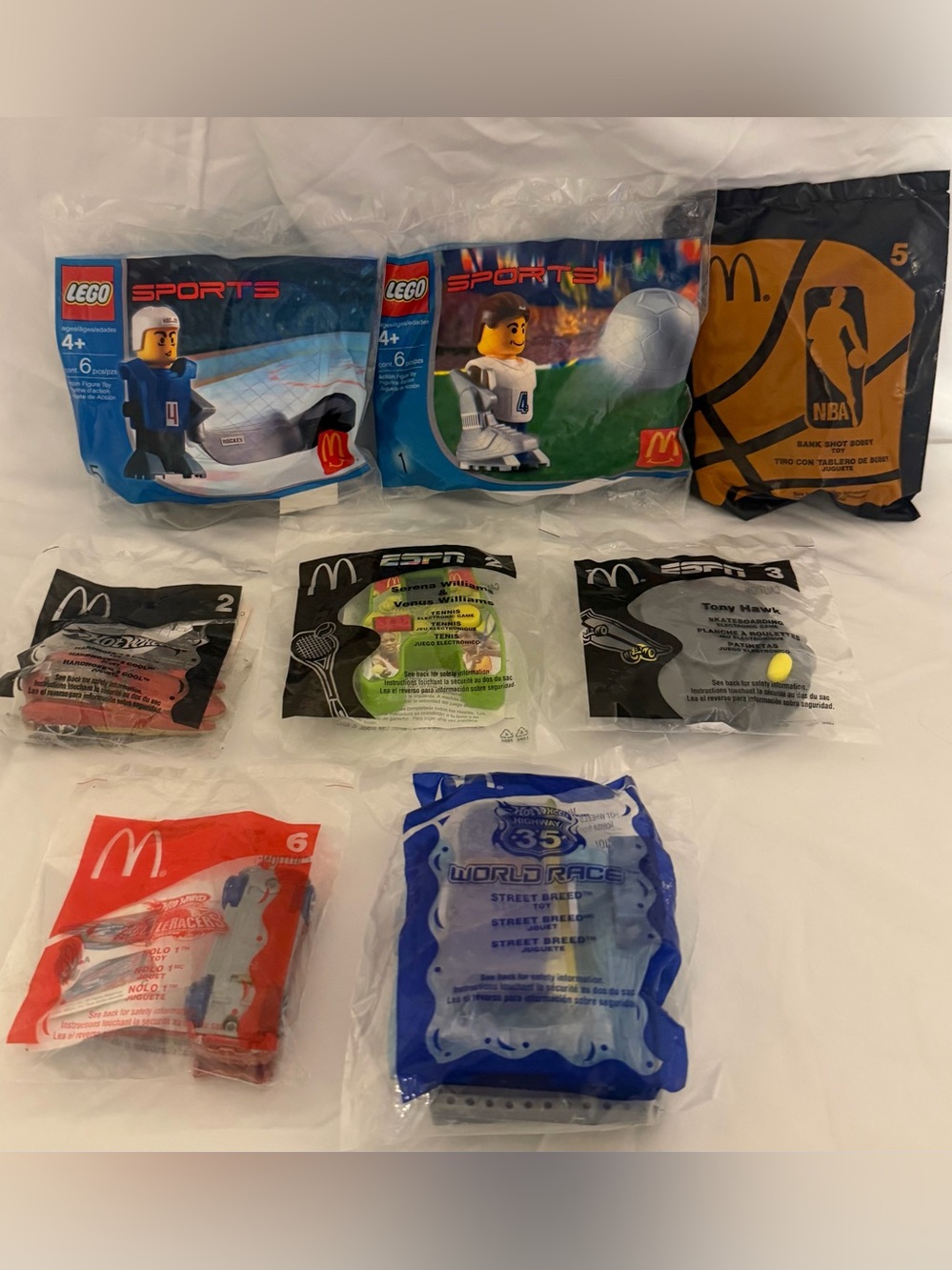 Lot Of 8 McDonald’s Happy Meal Toys 2003-2005 Including Lego, HotWheels And ESPN